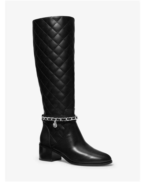 michael kors emma quilted boots|Elsa Quilted Leather Boot .